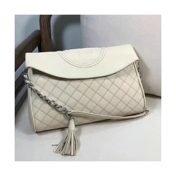 Tory Burch Fleming Distressed Leather Flod-Over Ho… - 1