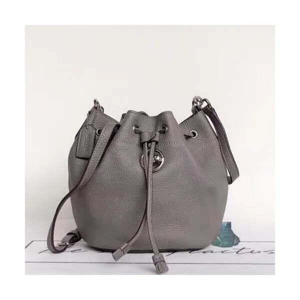 Coach Leather Bucket Shoulder Bag,20cm - 코치 레더 버킷 … - 1