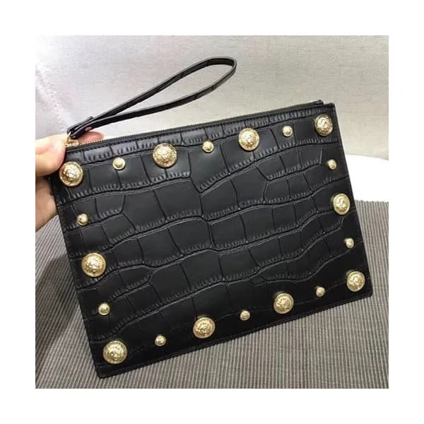 Versace Leather Clutch Bag,28CM - 베르사체 레더 남성용 클러치백… - 1