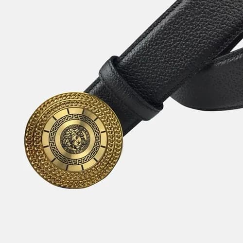 Versace 2019 Mens Palazzo Medusa Steel Buckle Leat… - 1