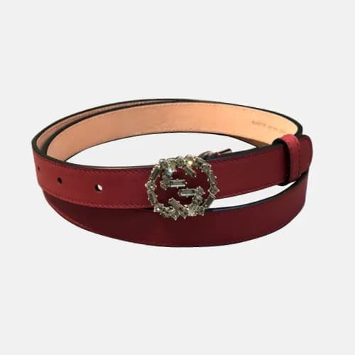 Gucci 2019 Ladies Embellished Crystal Buckle Leath… - 1