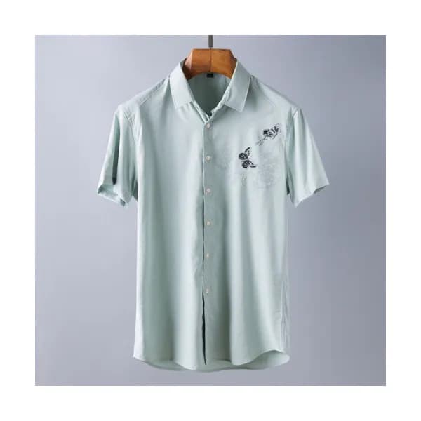 Valentino 2019 Mens Embroidery Slim Fit Cotton Sho… - 1