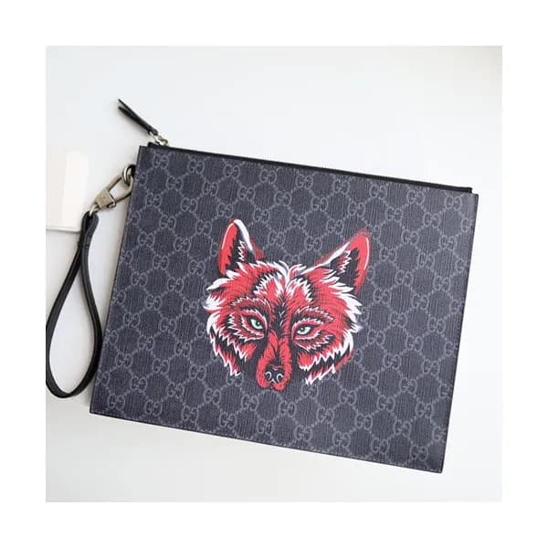 Gucci Supreme Wolf Mens Clutch Bag ,28CM - 구찌 수프림 … - 1
