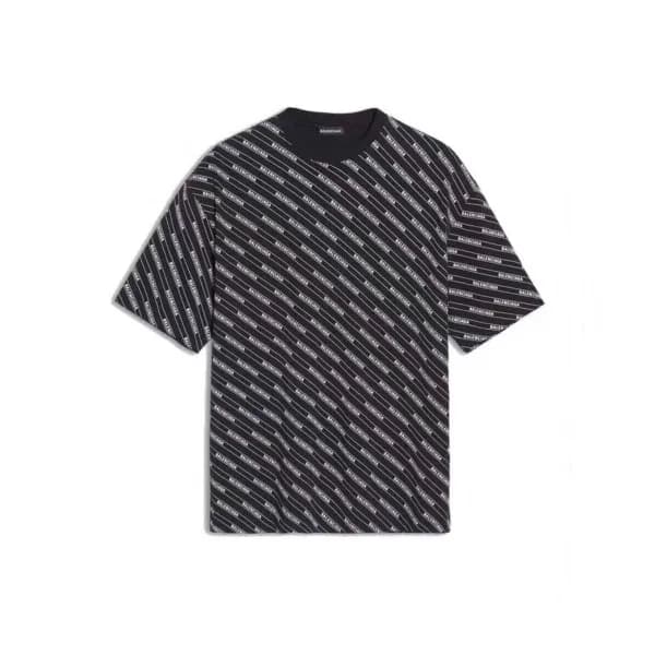 Balenciaga 2019 Mens Logo Cotton Short Sleeved Tsh… - 1