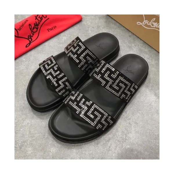 Christian Louboutin 2019 Mens Strass Logo Leather … - 1