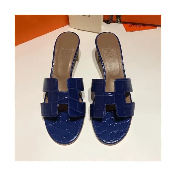 Hermes 2019 Ladies Oasis Leather Middle Heel Slipp… - 1