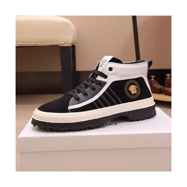 Versace 2019 Mens Leather Sneakers - 베르사체 2019 남성용… - 1