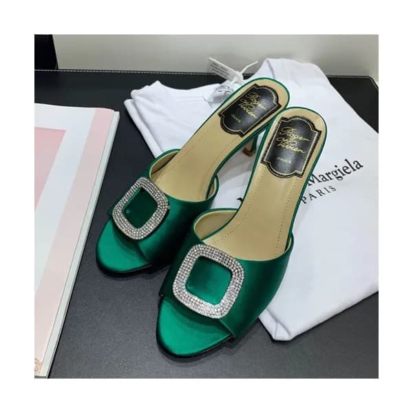 Roger Vivier 2019 Ladies Silk Middle-heel Slipper … - 1