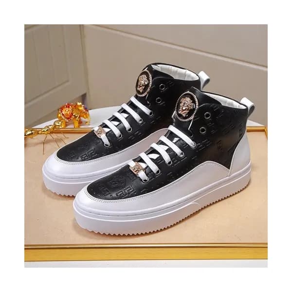 Versace 2019 Mens Leather Sneakers - 베르사체 2019 남성용… - 1