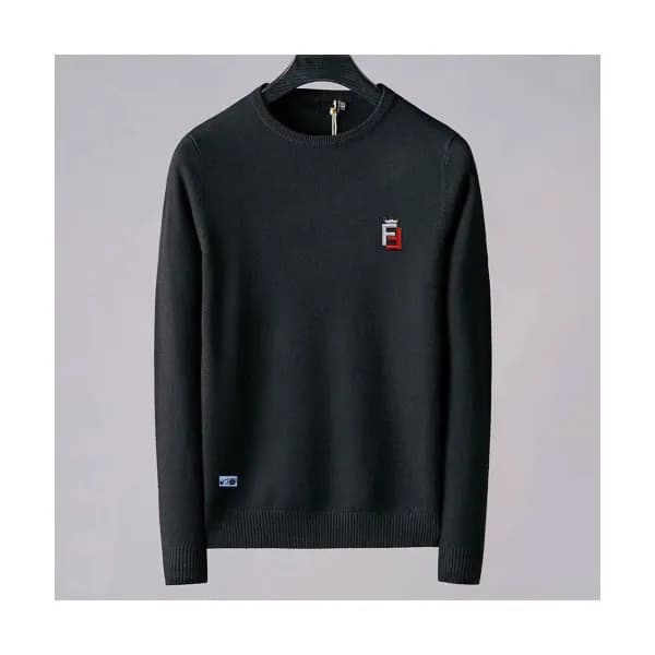 Fendi 2020 Mens Logo Crew-neck Wool Sweaters - 펜디 … - 1