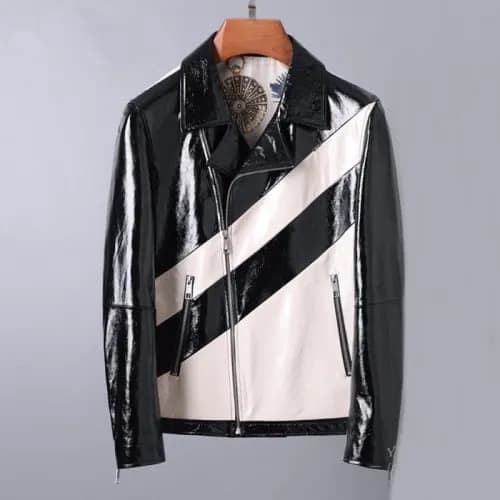 Valentino Mens Leather Jacket - 발렌티노 남성 로고 캐쥬얼 가죽 … - 1