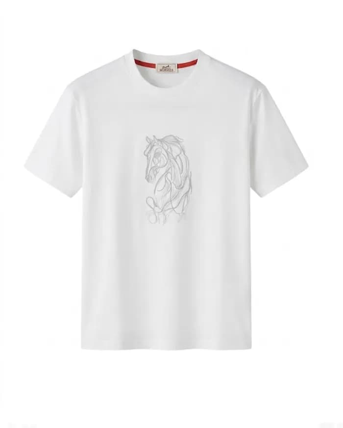 에르메스 남성 라운드 반팔티 - Hermes Mens Round Tshirt - hec05… - 1