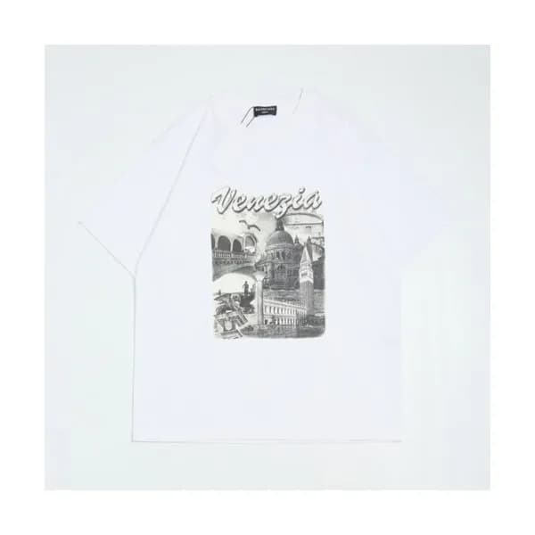 [매장판]Balenciaga Mm/Wm Logo Cotton Short Sleeved T… - 1