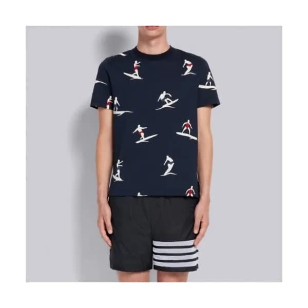 Thom Browne Mens Casual Short Sleeved Tshirts Nav… - 1