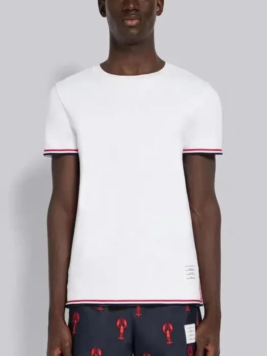 Thom Browne Mens Casual Short Sleeved Tshirts Whi… - 1