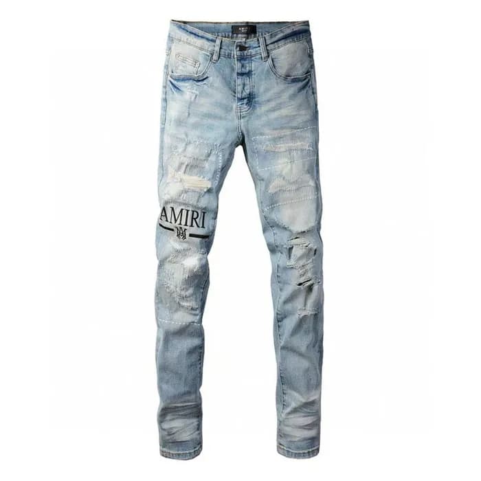 Amiri Mens Trendy Denim Pants Blue - 아미리 남성 트렌디 데… - 1