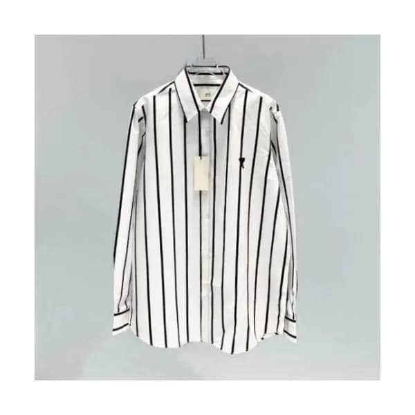 Ami Mens Logo Casual Cotton Shirts White - 아미 2021… - 1