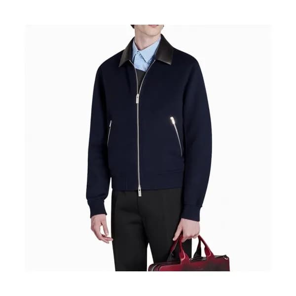 Berluti Mens Casual Leather Jackets Navy - 벨루티 20… - 1
