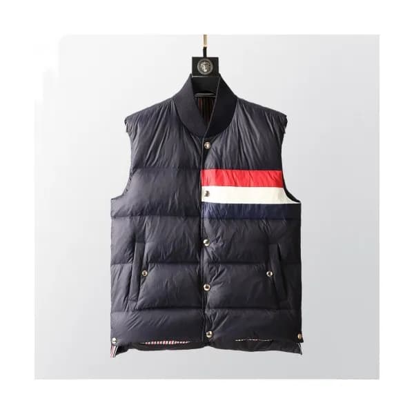 Thom Browne Mens Patch Logo Down Pedding Vest Navy… - 1