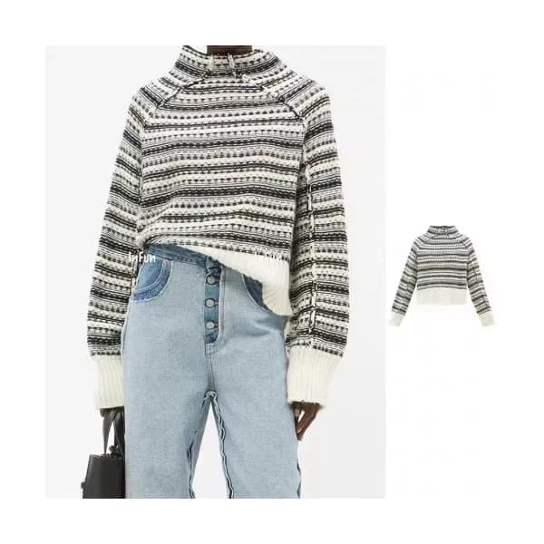 Maison margiela Womens Two-tone Sweaters Black - … - 1