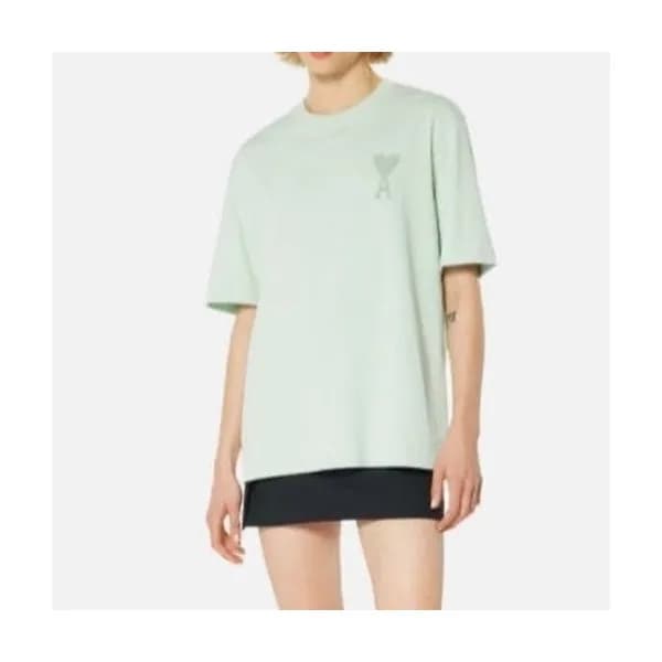 아미 여성 크루넥 민트 반팔티 - Womens Mint Tshirts - ami0266x - 1