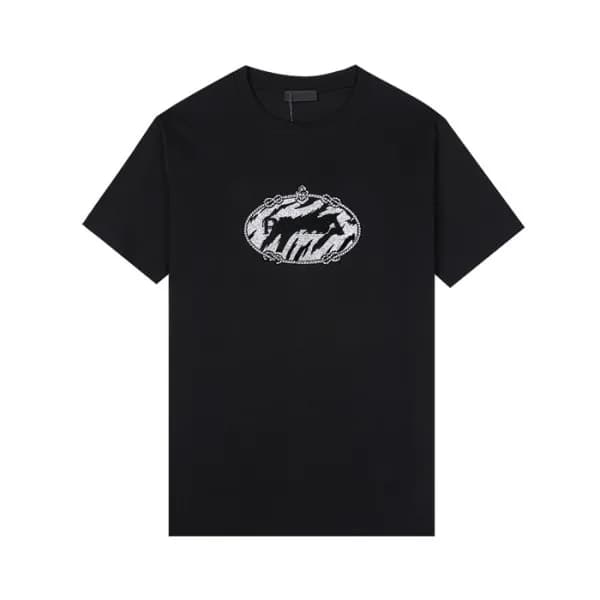 프라다 남/여 크루넥 블랙 반팔티 - Unisex Black Tshirts - Pra025… - 1