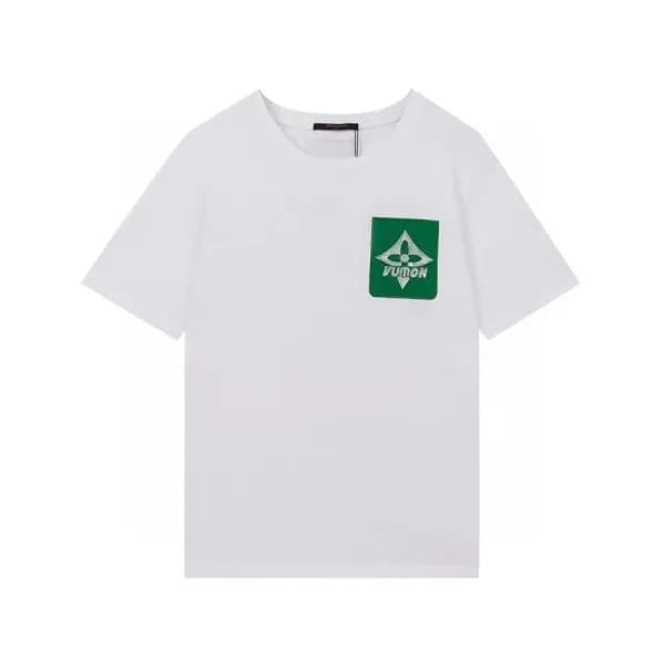 루이비통 남성 크루넥 화이트 반팔티 - Mens White Tshirts - lou0399… - 1