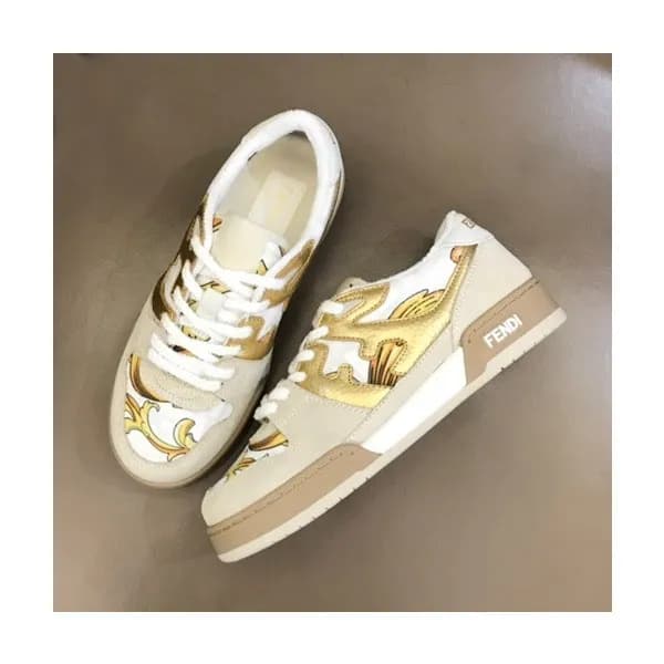 펜디 남성 Match 아이보리 스니커즈 - Mens Ivory Sneakers - fen0… - 1