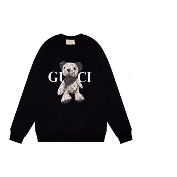 구찌 남/녀 캐쥬얼 블랙 맨투맨 - Unisex Black Tshirts - Guc0510… - 1