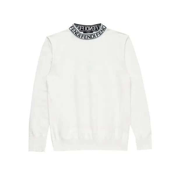 펜디 남성 트렌디 화이트 니트 - Fendi Mens White Sweaters - fen… - 1