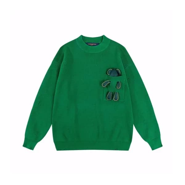 루이비통 남성 그린 크루넥 니트 - Louis vuitton Mens Green Sweat… - 1