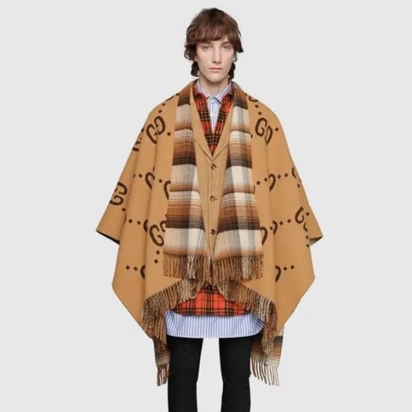 구찌 남/녀 카멜 판쵸 - Gucci Unisex Camel Pancho - gu118x - 1