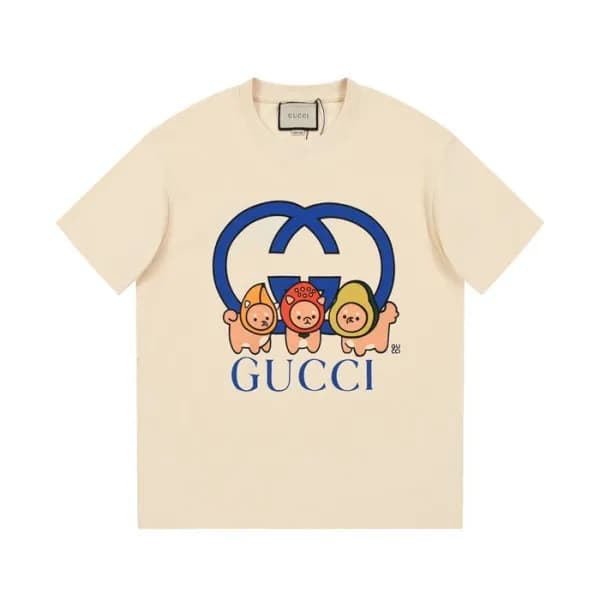 구찌 남/녀 아이보리 크루넥 반팔티 - Gucci Unisex Ivory Short sle… - 1