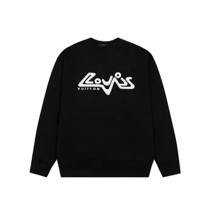 루이비통 남성 블랙 맨투맨 - Louis vuitton Mens Blkack Tshirts… - 1