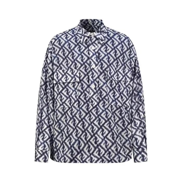 펜디 남성 블루 셔츠 - Fendi Mens Blue Tshirts - fe549x - 1