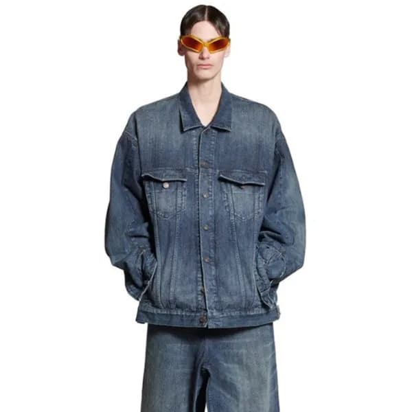 발렌시아가 남성 블루 자켓 - Balenciaga Mens Blue Jackets - ba… - 1