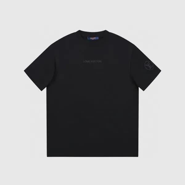 루이비통 남성 블랙 반팔티 - Louis vuitton Mens Black Tshirts … - 1
