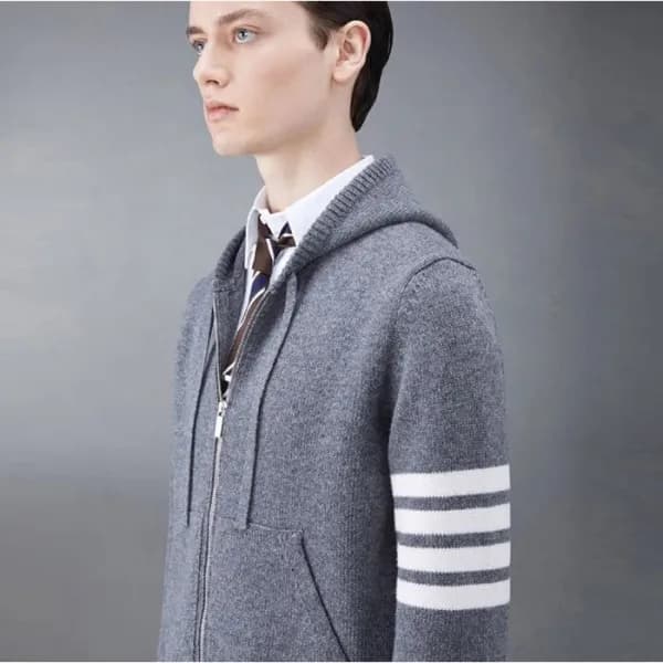 톰브라운 남성 집업 후드 스웨터 - Thom Browne Mens Hood Sweater … - 1