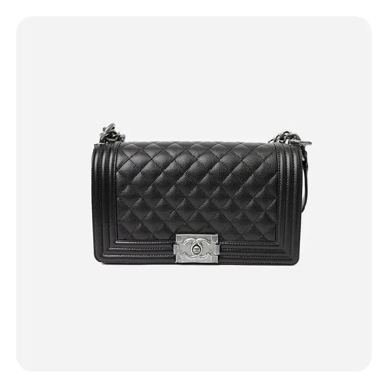 샤넬 보이백 미디움 캐비어 블랙 빈티지 - Chane Boy Bag Medium Cavi… - 1