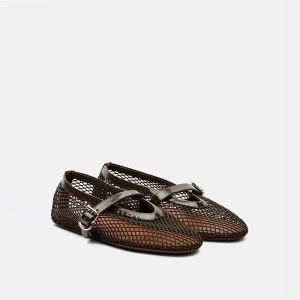 알라이아 여성 피시넷 발레 플랫 슈즈 - Alaia Womens Fishnet Ballet… - 1