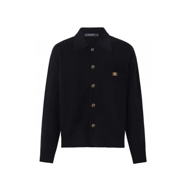 베르사체 남성 블랙 폴로 가디건 - Versace Mens Polo Cardigan - v… - 1