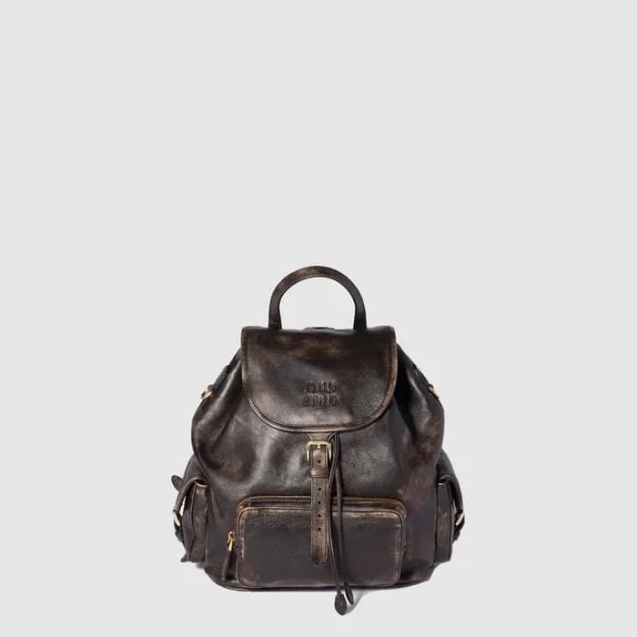 미우미우 여성 가죽 백팩 - MiuMiu Womens Leather Backpack - m… - 1