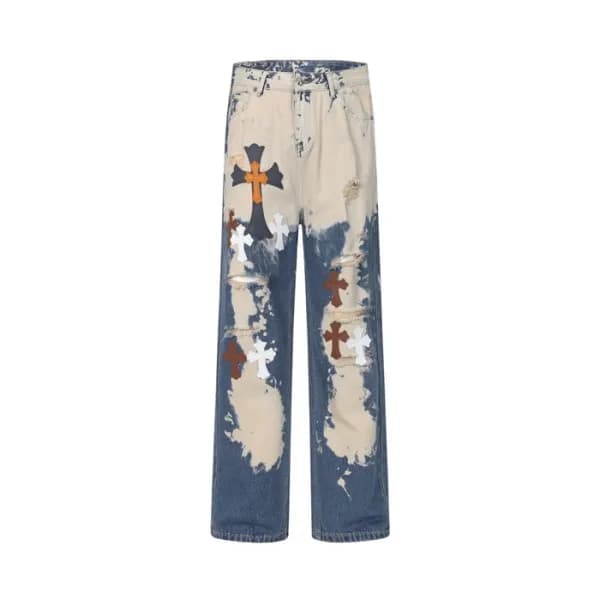 크롬하츠 남성 트렌디 청바지 - Chrom Hearts Mens Trendy Jeans -… - 1