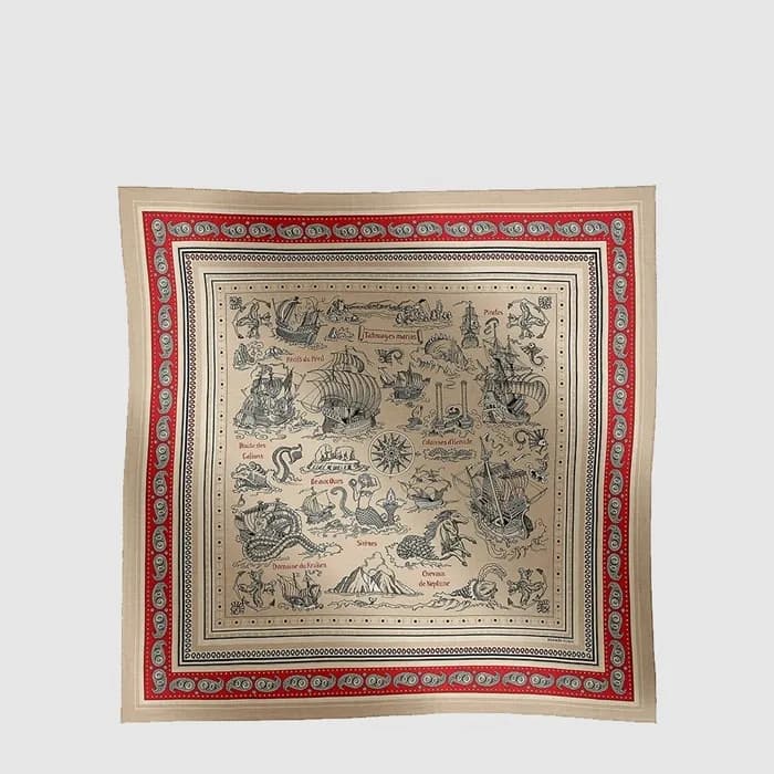 에르메스 여성 타투아쥬 마린 반다나 숄 - Hermes Womens Tatouages Marins Bandana Shawl - acc8955x - 1