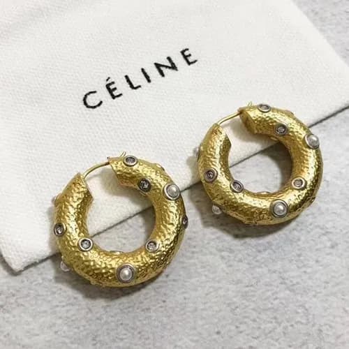 CELINE Yellow Gold Earring - 셀리느 여성용 18k도금 옐로우 골드 … - 1