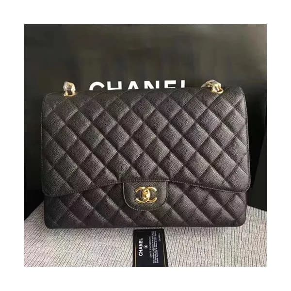 Chanel Women Leather Chain Tote Shoulder Bag,33CM … - 1