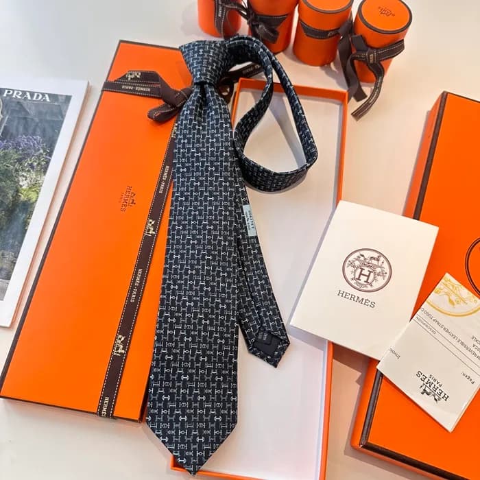 Hermes MENS NECKTIE BLACK -에르메스 남성용 넥타이 HE0005 - 1