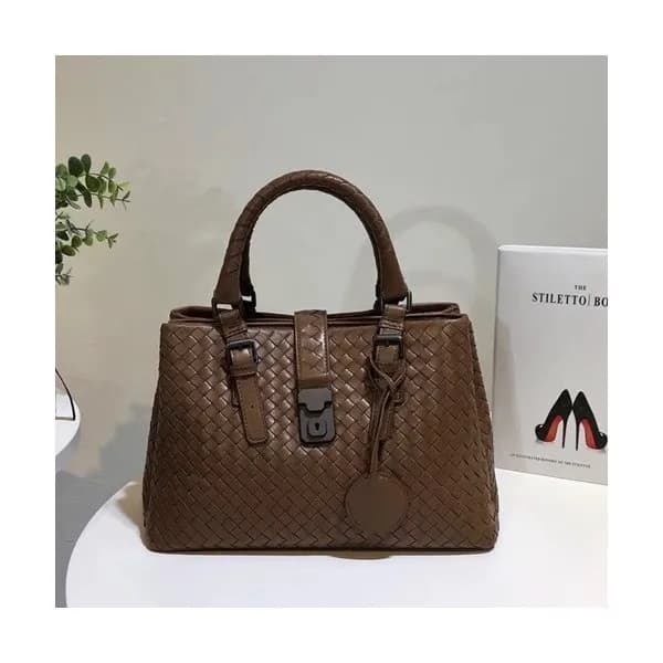 Bottega Veneta Leather Black Roma Medium Tote Shou… - 1