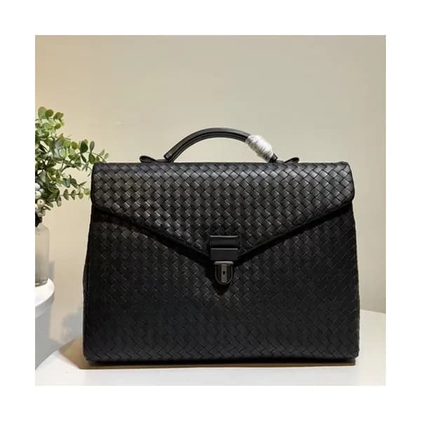 Bottega Veneta Leather Black Mens Business ,39cm -…