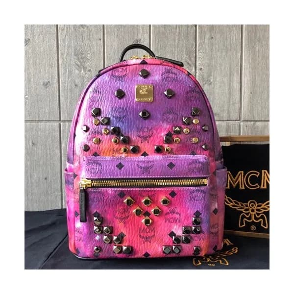 MCM Visetos Stark Leather Back Pack,21/26/34cm - 엠… - 1